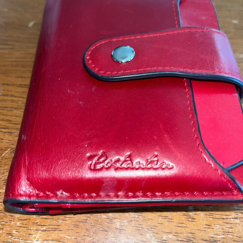 Bostanten Red Leather Wallet